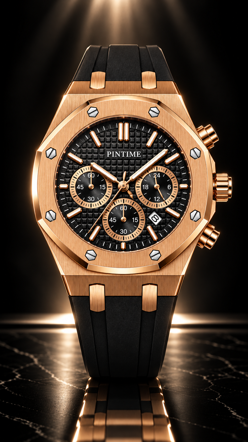 Reloj para Hombre Deportivo Casual de Silicona y Cuero Resistente al Agua a la Moda PINTIME