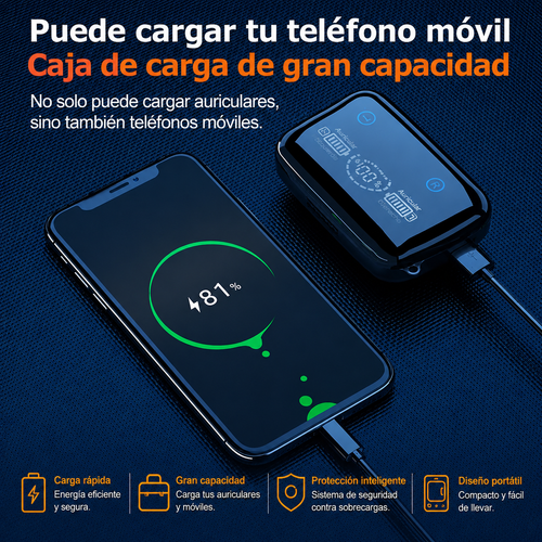 Auriculares Inalámbricos M19 Pro – Bluetooth 5.1 con Estuche de Carga y Pantalla LED
